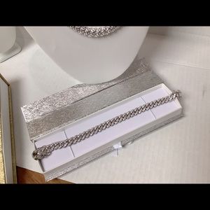 Stainless steel white gold finish bracelet 8inch